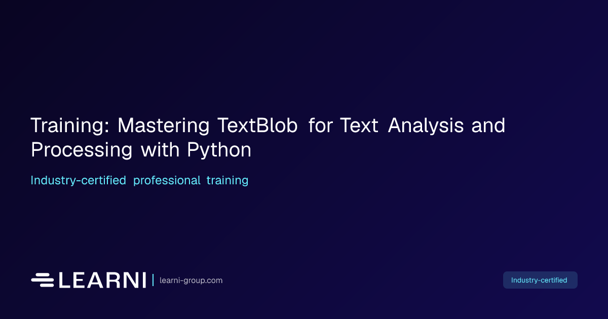 Training: Mastering TextBlob for Text Analysis… | Learni