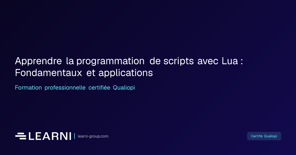 Apprendre la programmation de scripts avec Lua :… | Learni