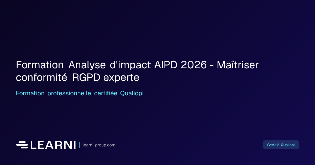 Formation Analyse d'impact AIPD 2026 - Maîtriser… | Learni
