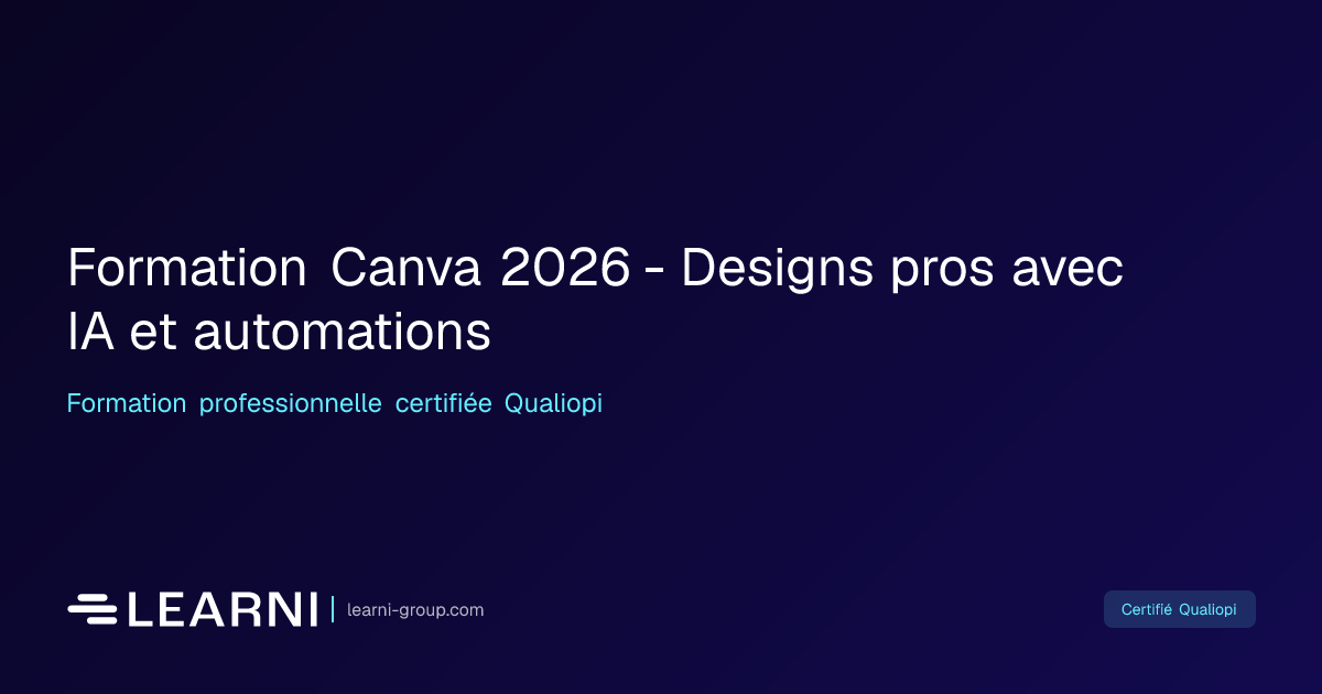 Formation Canva 2026 - Designs pros avec IA et… | Learni