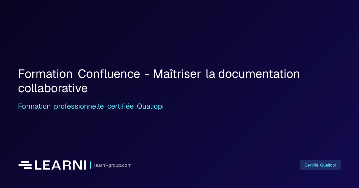 Formation Confluence - Maîtriser la documentation… | Learni