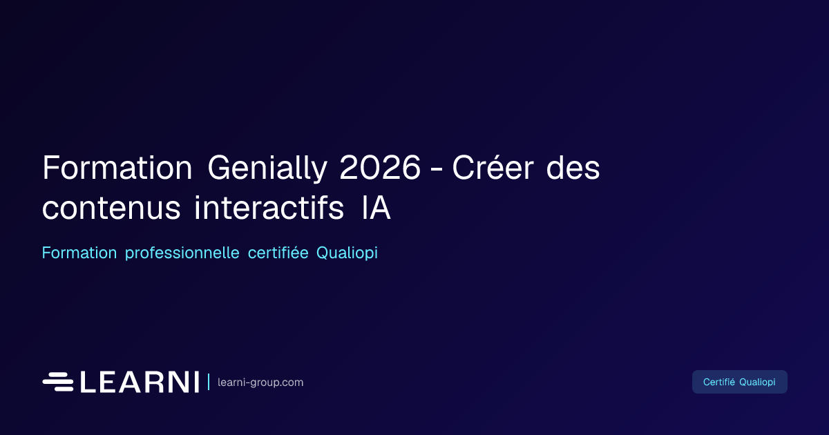 Formation Genially 2026 - Créer des contenus… | Learni