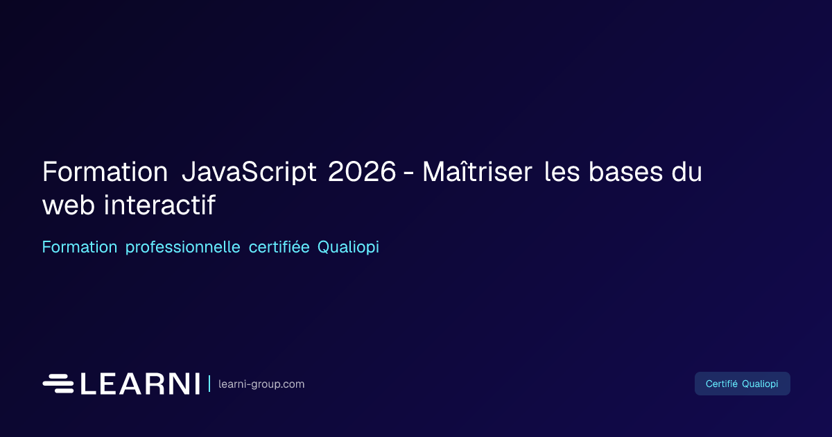 Formation JavaScript 2026 - Maîtriser les bases… | Learni