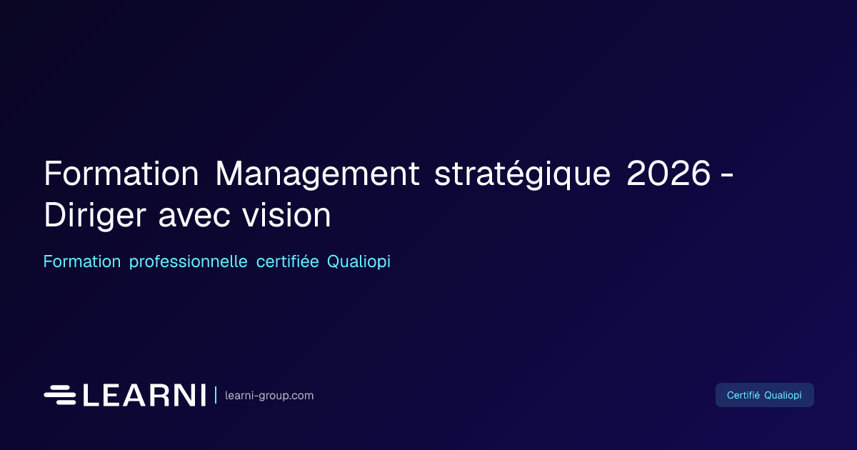 Formation Management stratégique 2026 - Diriger… | Learni