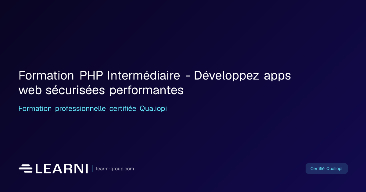 Formation PHP Intermédiaire - Développez apps web… | Learni