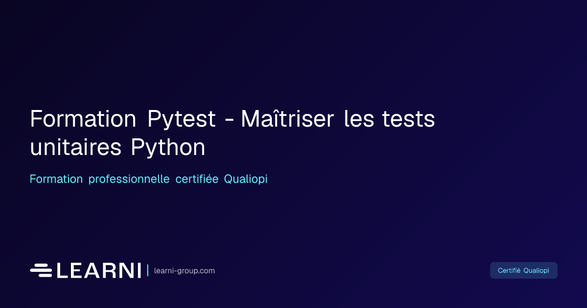 Formation Pytest - Maîtriser les tests unitaires… | Learni