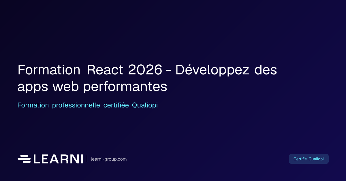 Formation React 2026 - Développez des apps web… | Learni
