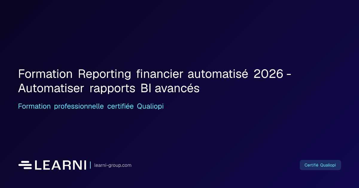 Formation Reporting financier automatisé 2026 -… | Learni
