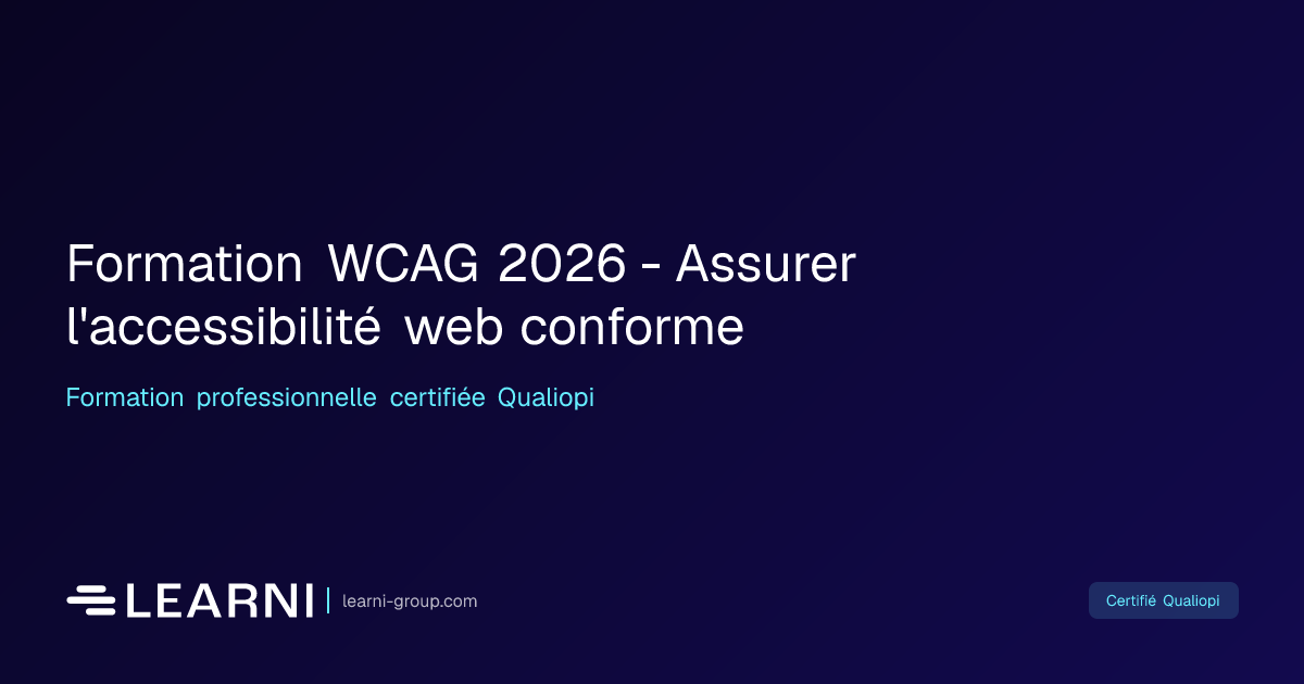 Formation WCAG 2026 - Assurer l'accessibilité web… | Learni