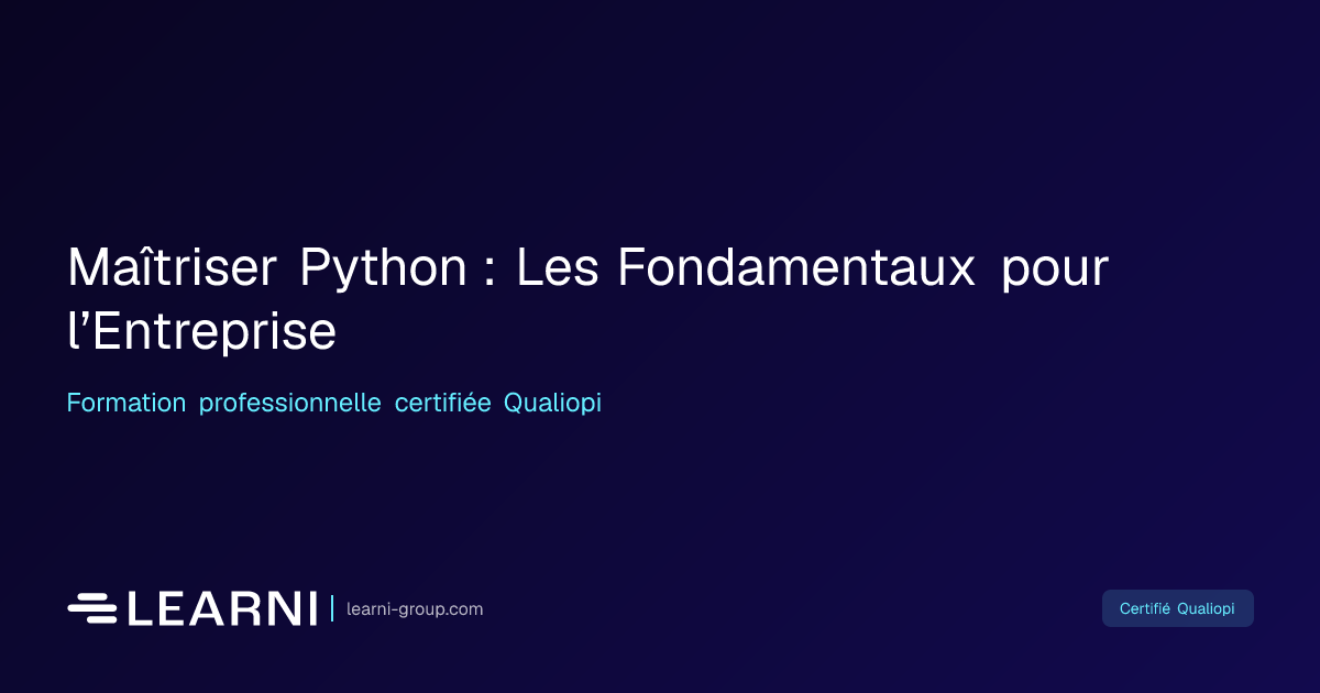 Maîtriser Python : Les Fondamentaux pour… | Learni