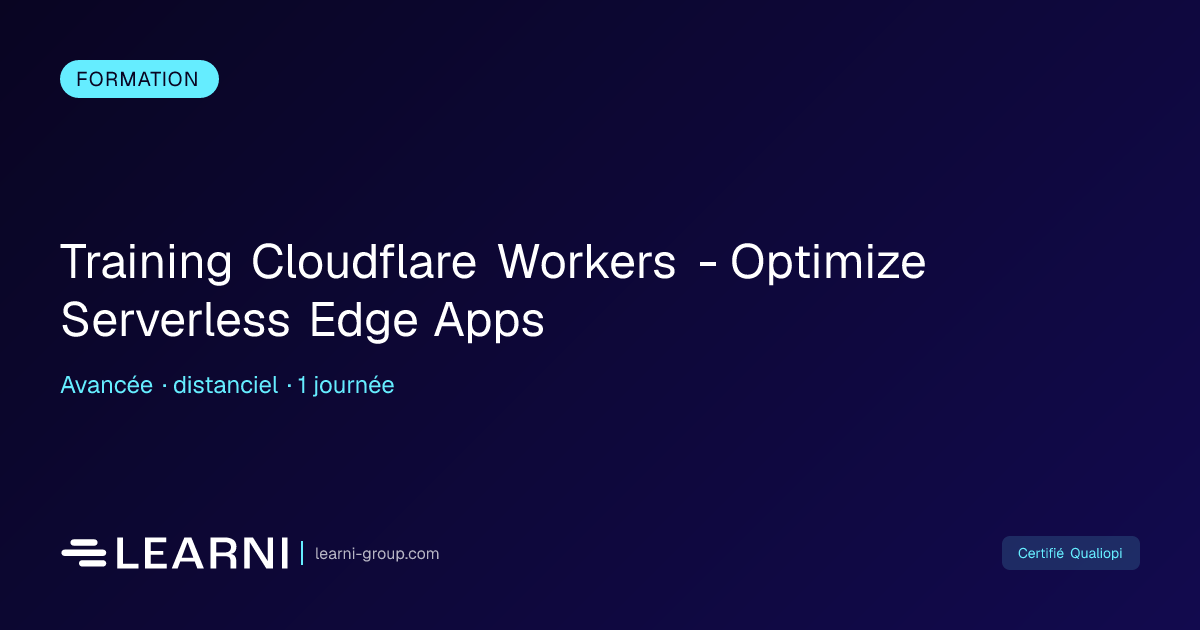 Training Cloudflare Workers - Optimize Serverles... | Learni | Learni ...