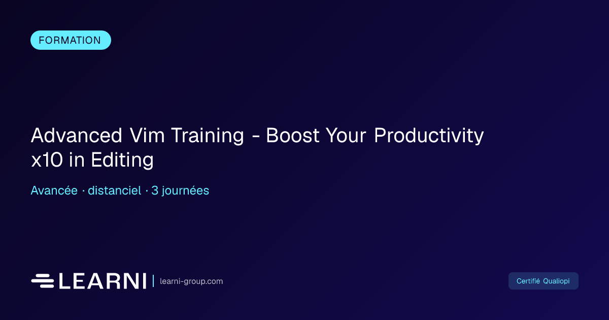 Advanced Vim Training - Boost Your Productivity… | Learni | Learni