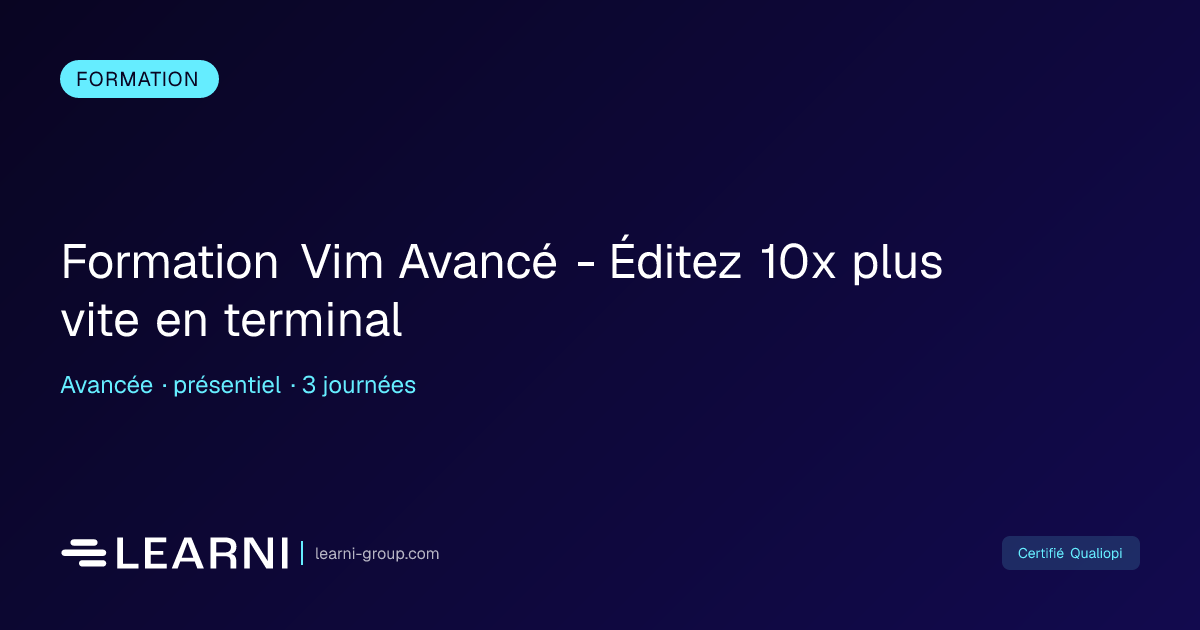 Formation Vim Avancé - Éditez 10x plus vite en… | Learni | Learni