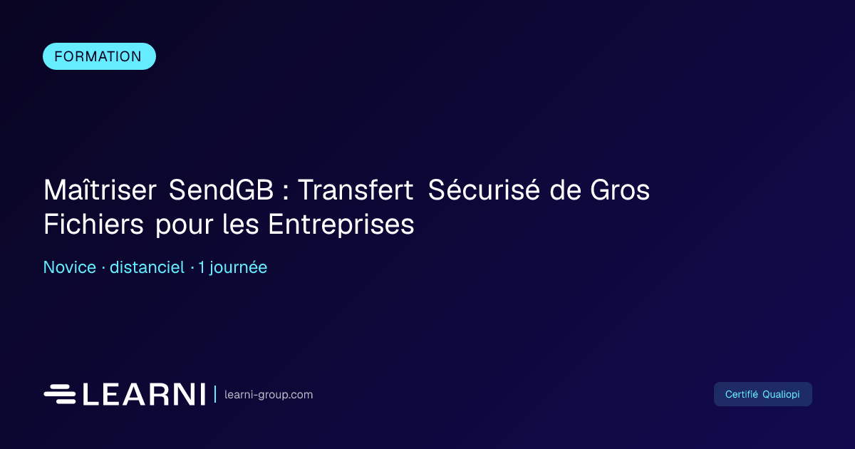 Maîtriser SendGB : Transfert Sécurisé de Gros… | Learni | Learni
