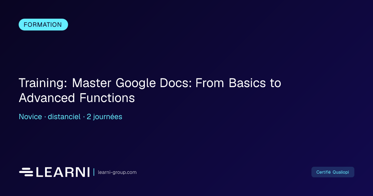 Training: Master Google Docs: From Basics to… | Learni | Learni