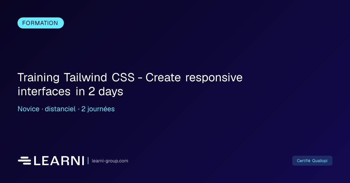 Training Tailwind CSS - Create responsive interf... | Learni | Learni ...