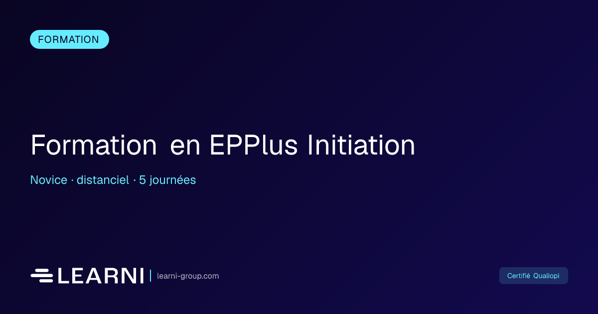 Formation en EPPlus Initiation | Learni | Learni