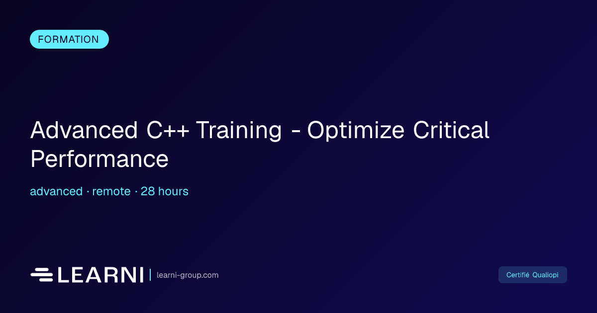 Advanced C++ Training - Optimize Critical Perfor... | Learni | Learni ...
