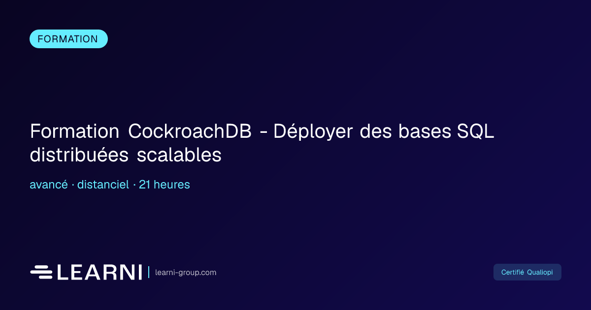 Formation CockroachDB - Déployer des bases SQL d... | Learni | Learni ...