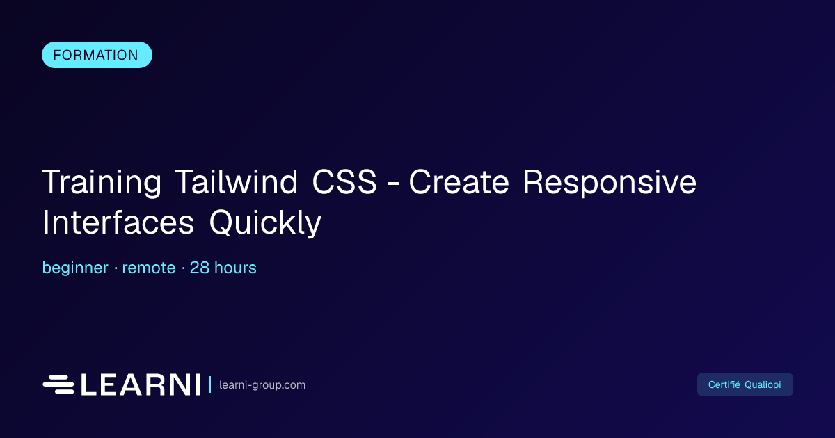 Training Tailwind CSS - Create Responsive Interf... | Learni | Learni ...