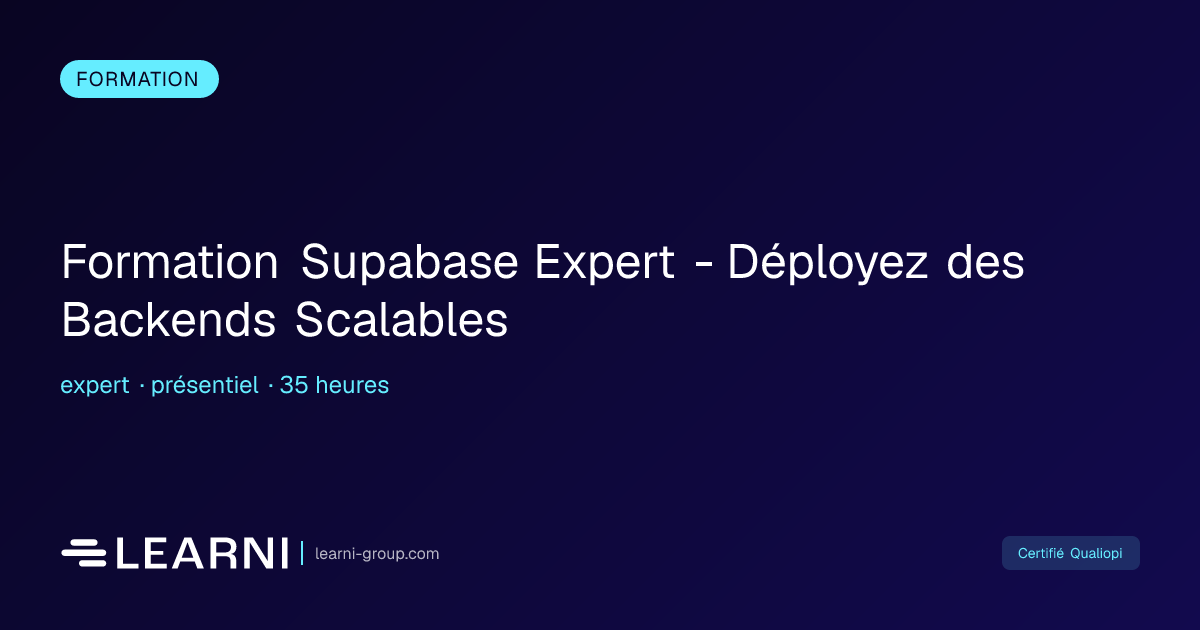 Formation Supabase Expert - Déployez des Backend... | Learni | Learni ...
