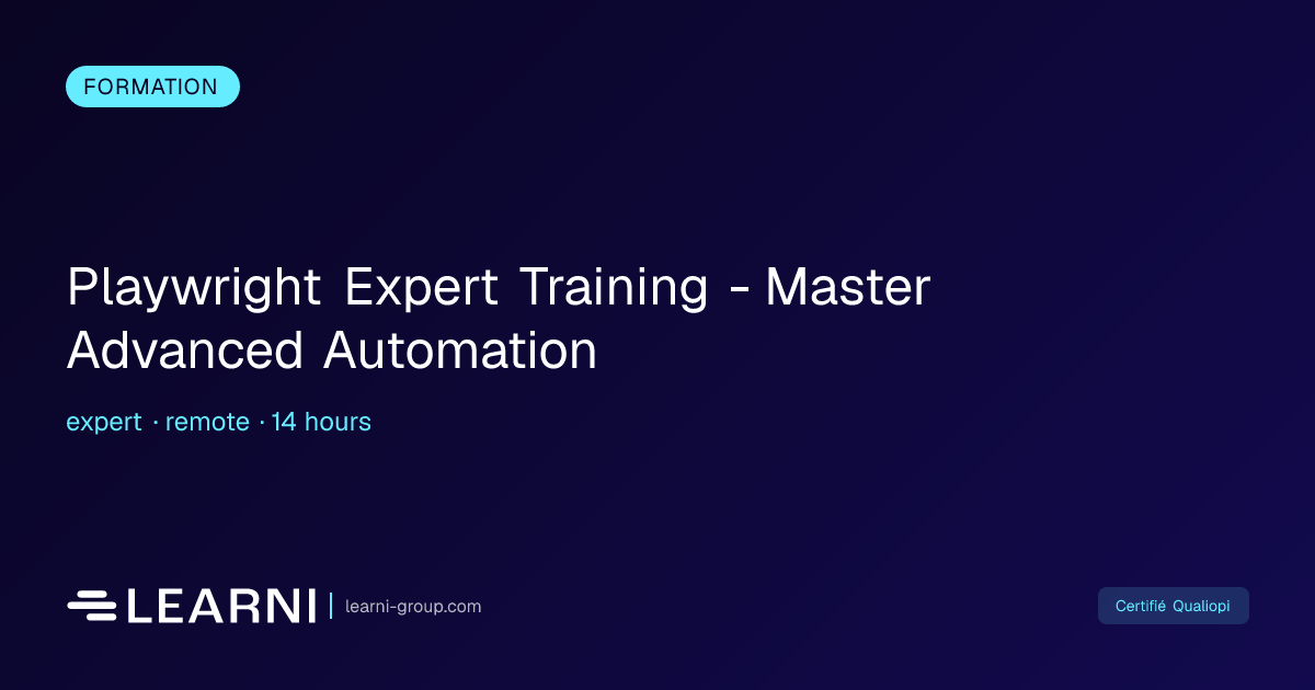 Playwright Expert Training - Master Advanced Aut... | Learni | Learni ...