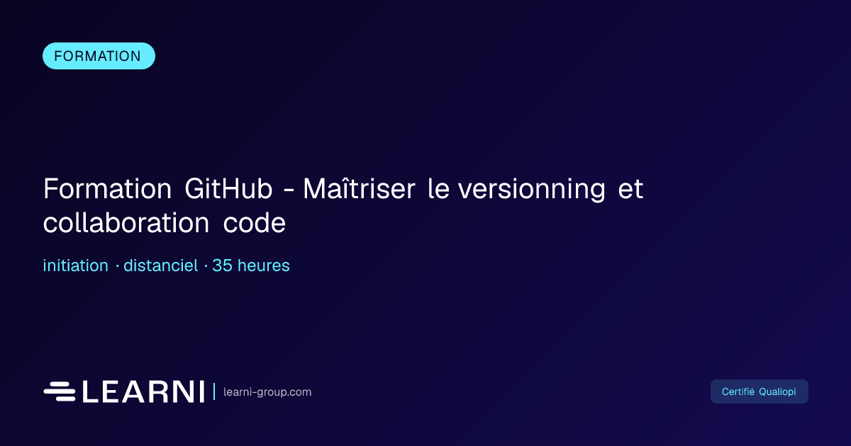 Formation GitHub - Maîtriser le versionning et c... | Learni | Learni ...