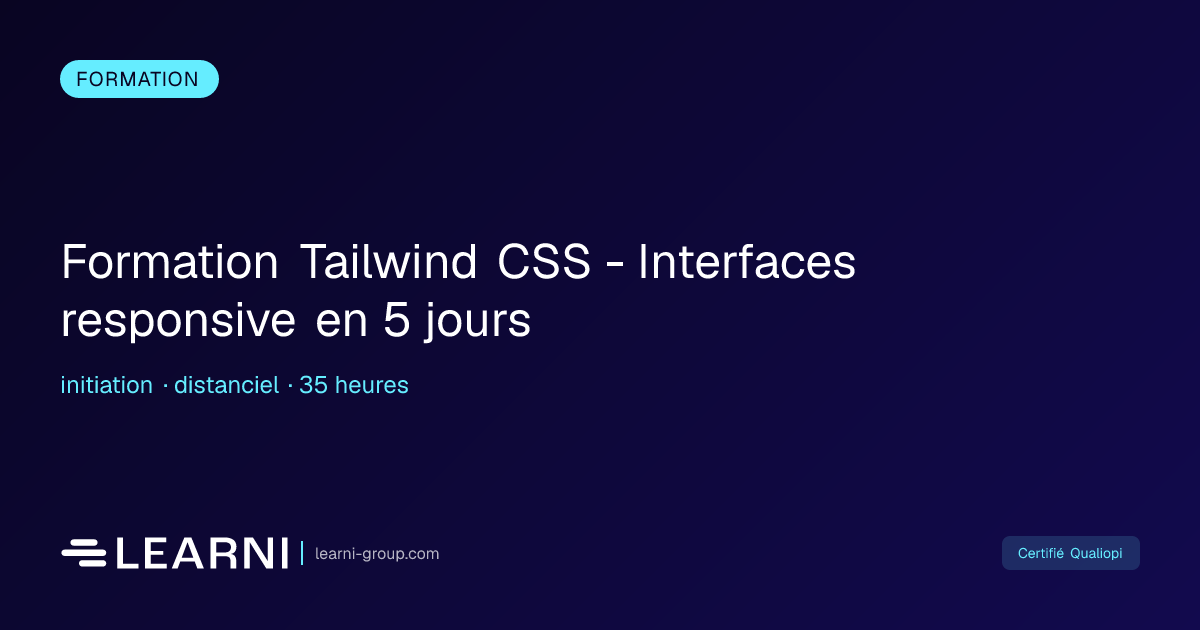 Formation Tailwind CSS - Interfaces responsive e... | Learni | Learni ...