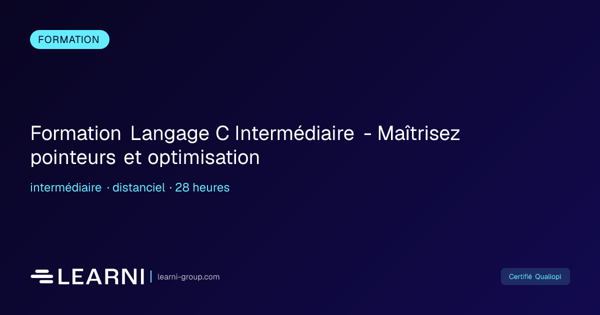 Formation Langage C Intermédiaire - Maîtrisez po... | Learni | Learni ...