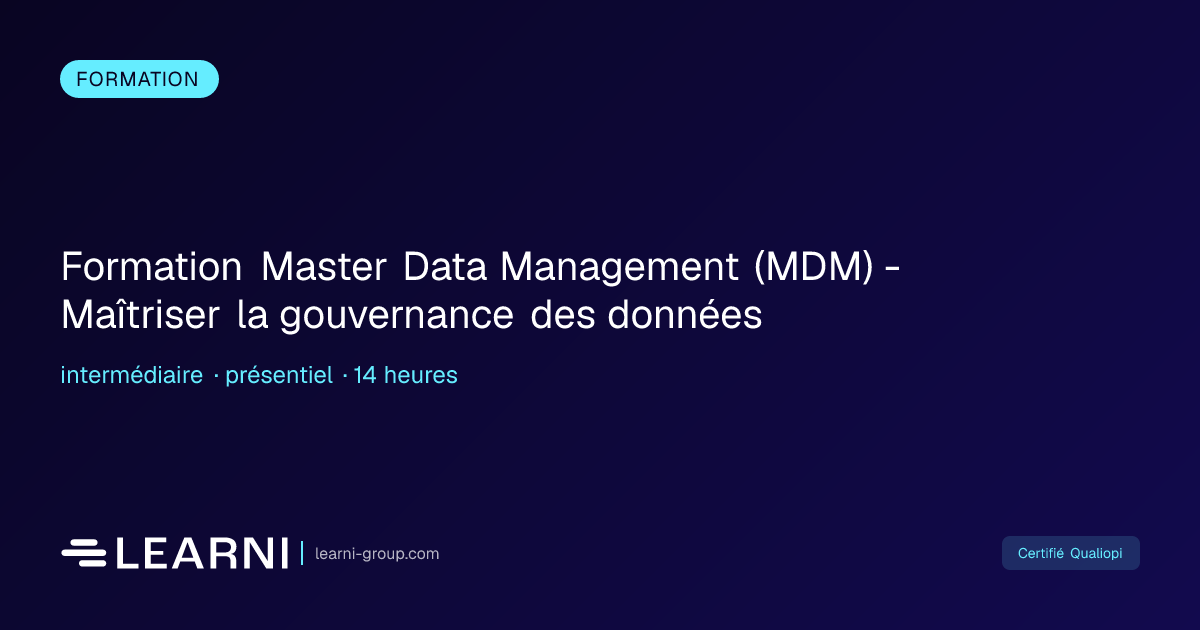 Formation Master Data Management (MDM) - Maîtris... | Learni | Learni ...